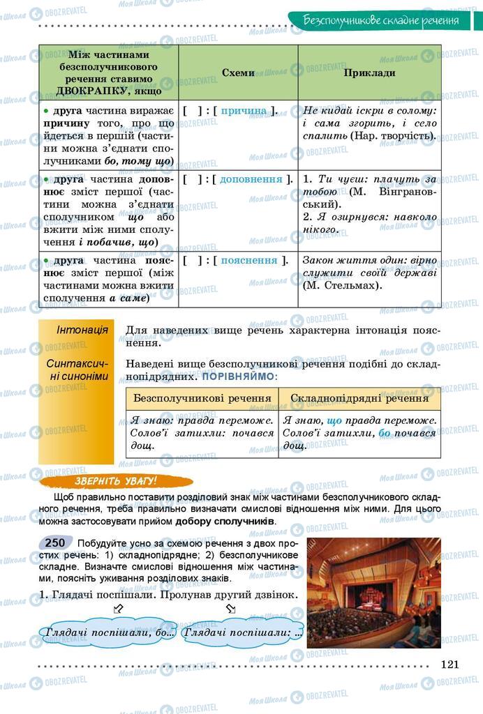 Підручники Українська мова 9 клас сторінка 121