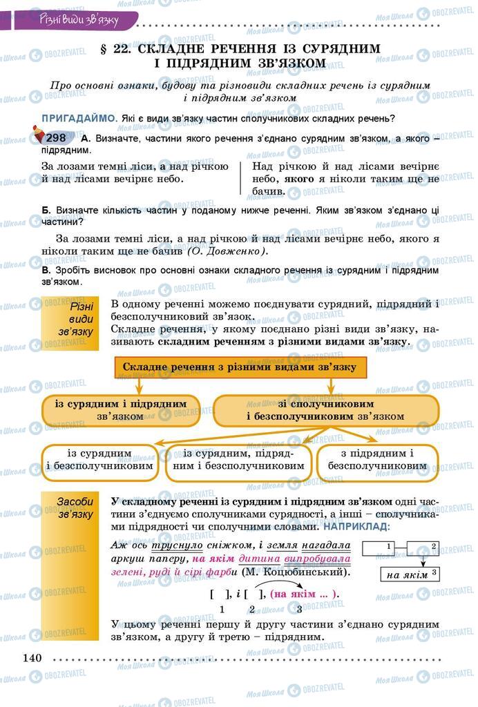 Підручники Українська мова 9 клас сторінка 140