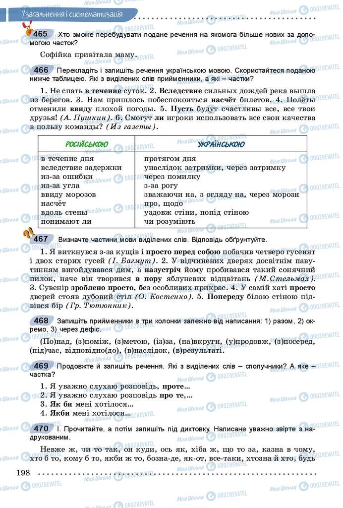 Учебники Укр мова 9 класс страница 198