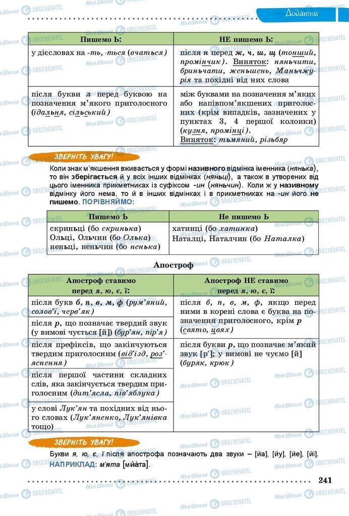 Учебники Укр мова 9 класс страница 241