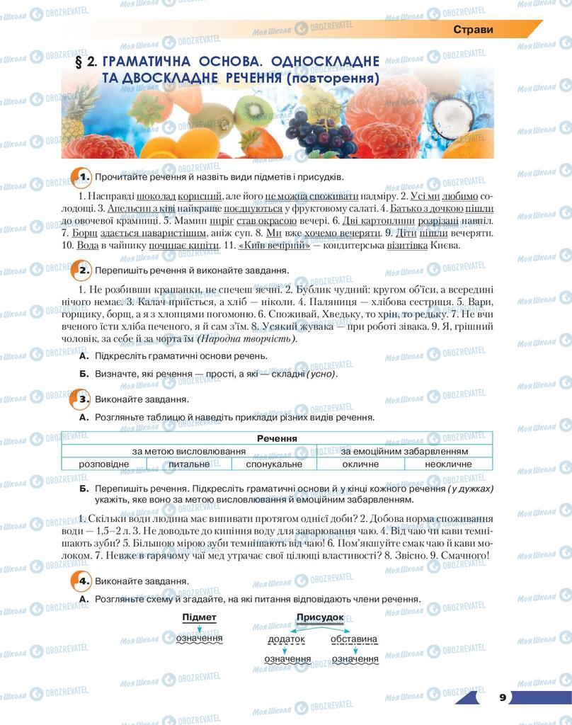 Учебники Укр мова 9 класс страница  9