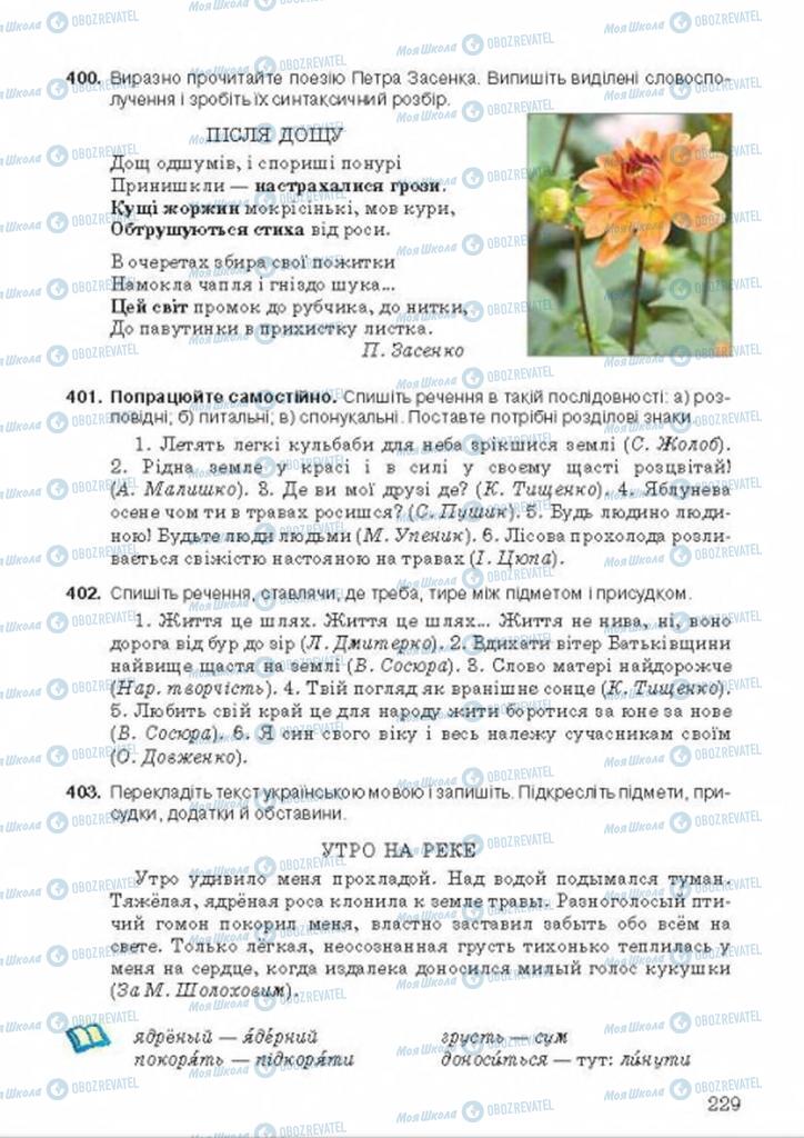 Підручники Українська мова 9 клас сторінка  229