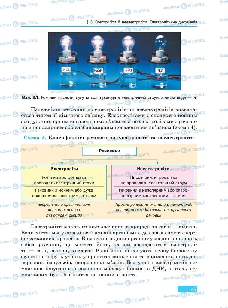 Підручники Хімія 9 клас сторінка 45