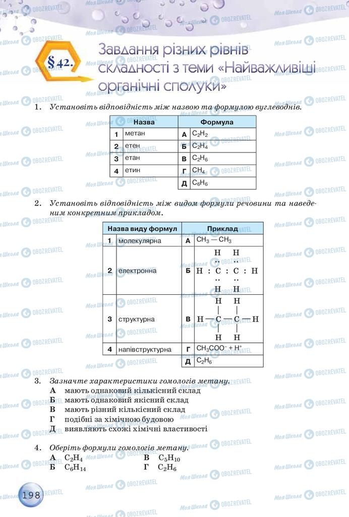 Підручники Хімія 9 клас сторінка 198