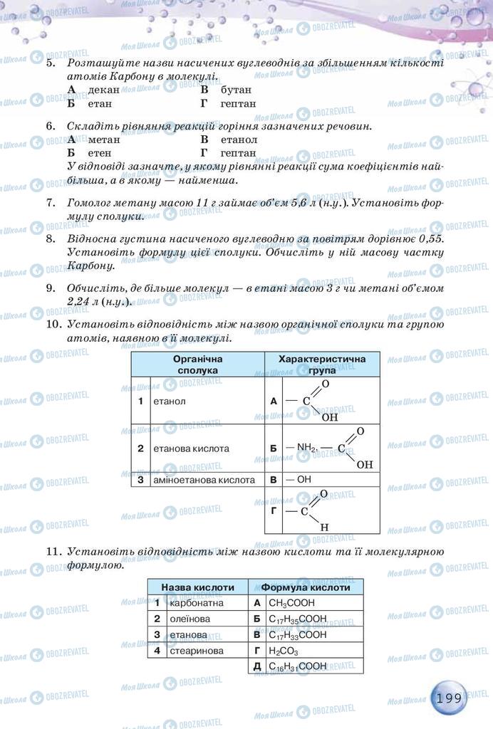 Підручники Хімія 9 клас сторінка 199