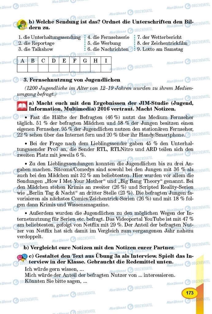 Підручники Німецька мова 9 клас сторінка 173