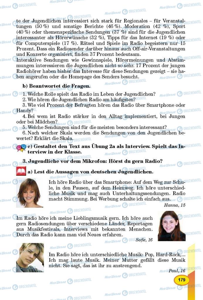 Підручники Німецька мова 9 клас сторінка 179