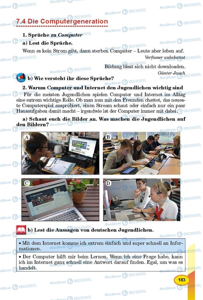 Підручники Німецька мова 9 клас сторінка 183