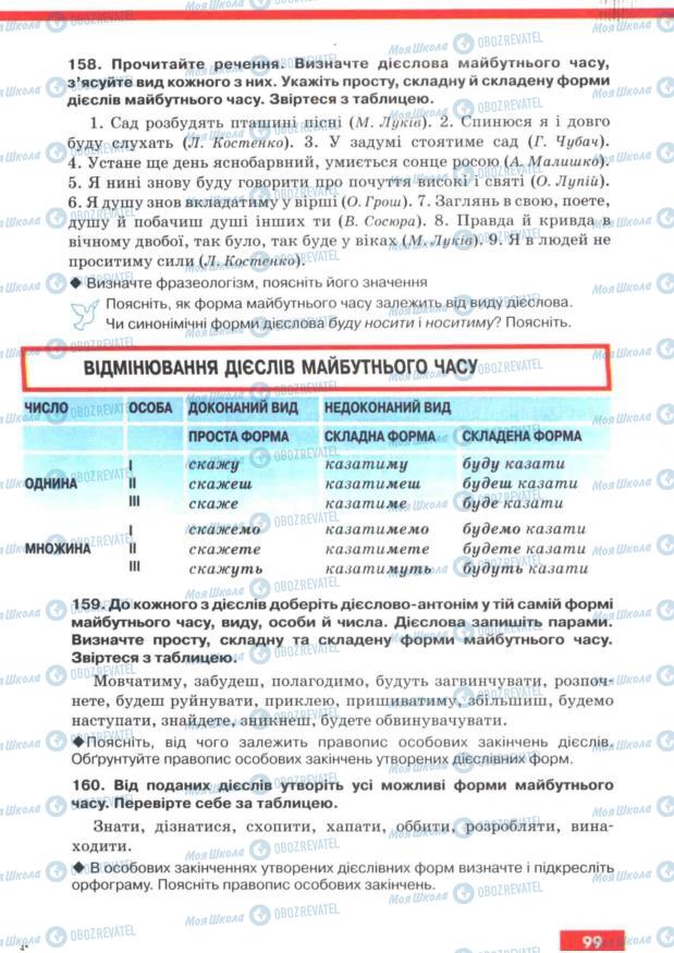 Підручники Українська мова 7 клас сторінка 99