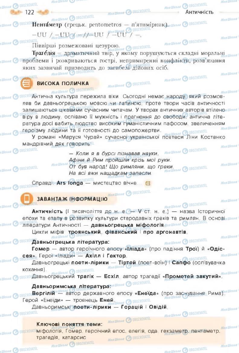 Учебники Зарубежная литература 8 класс страница  122