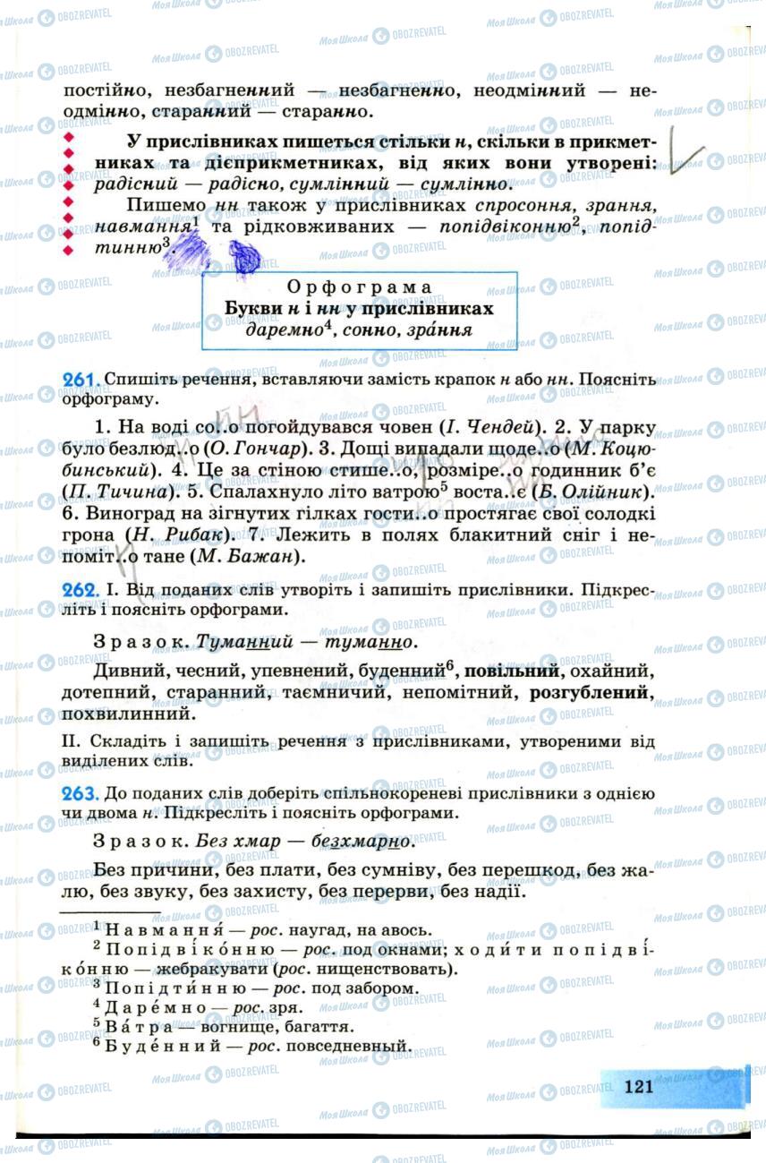 Учебники Укр мова 7 класс страница 121