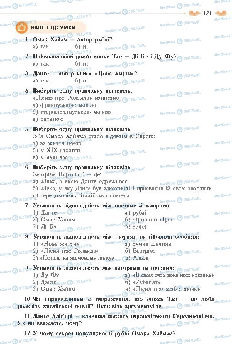 Учебники Зарубежная литература 8 класс страница 171