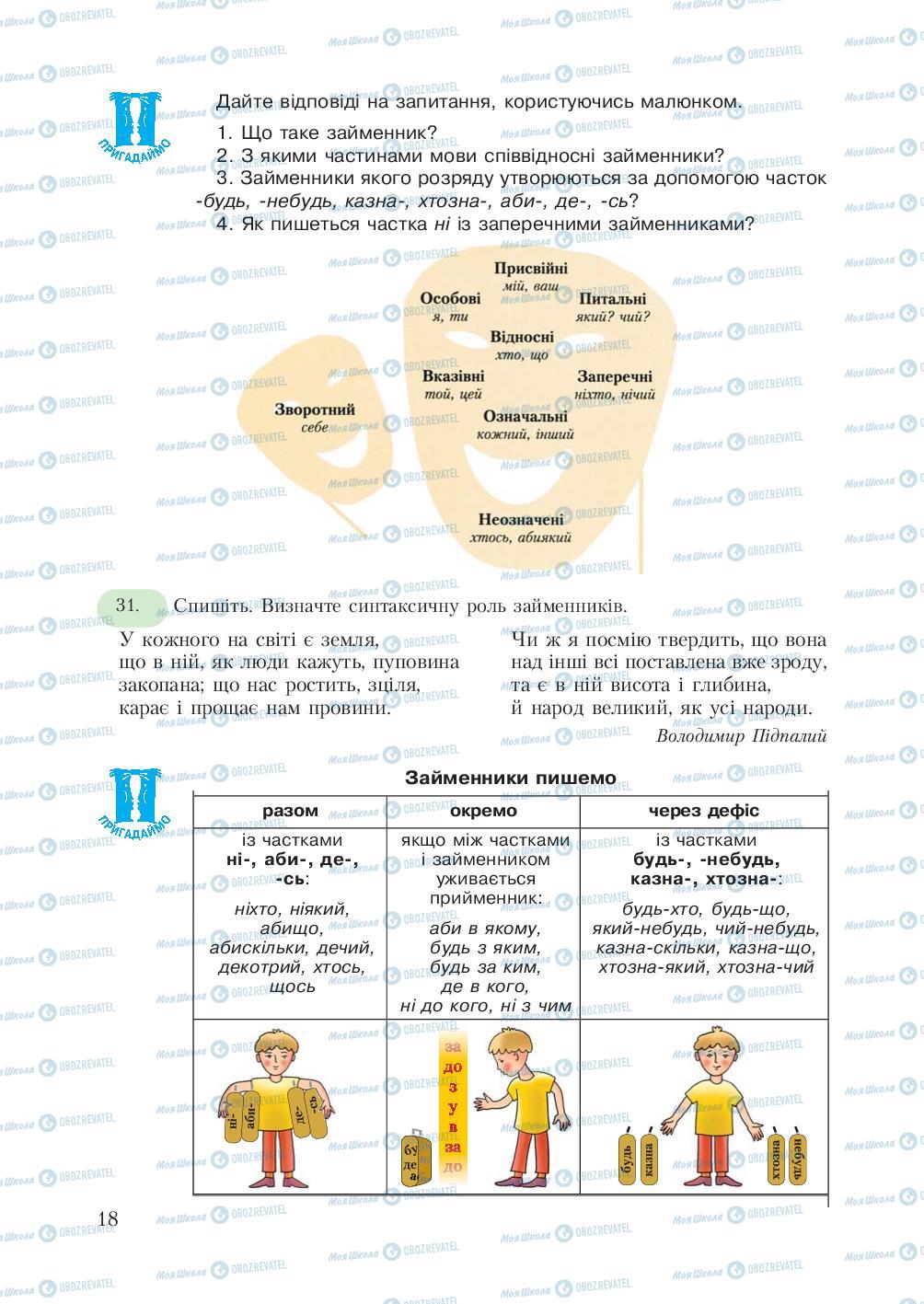 Учебники Укр мова 7 класс страница 18