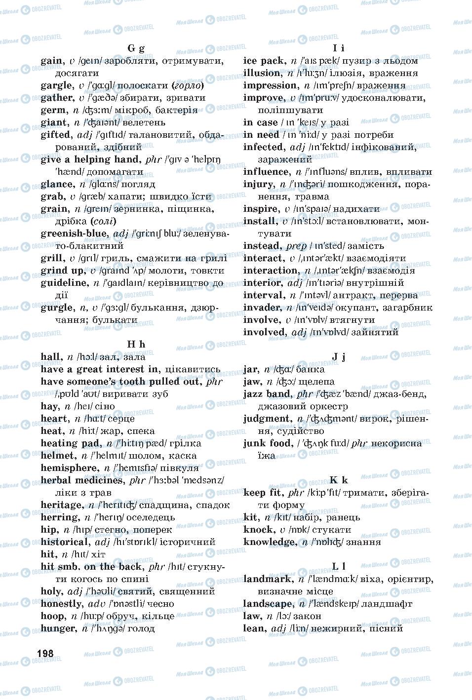 Підручники Англійська мова 7 клас сторінка 198