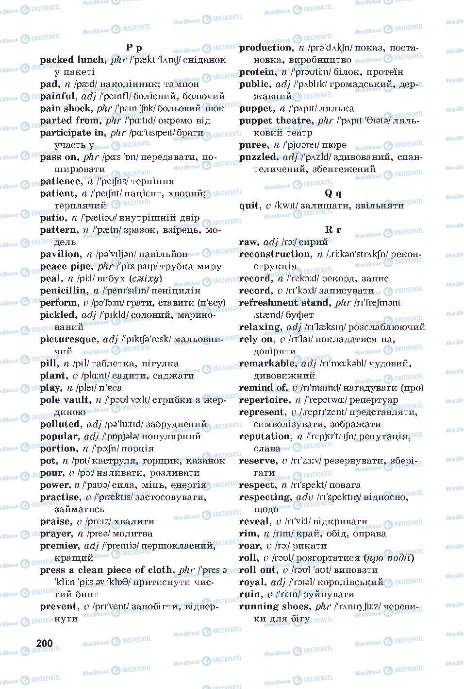 Підручники Англійська мова 7 клас сторінка 200