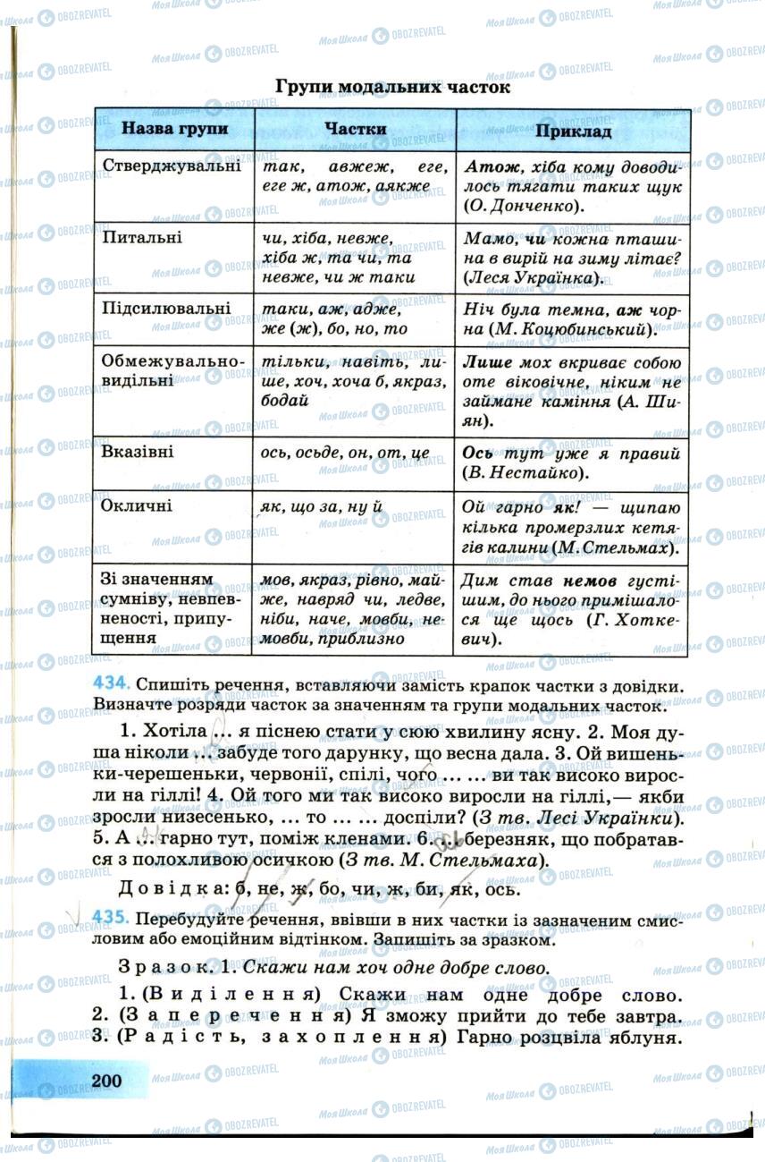 Учебники Укр мова 7 класс страница 200