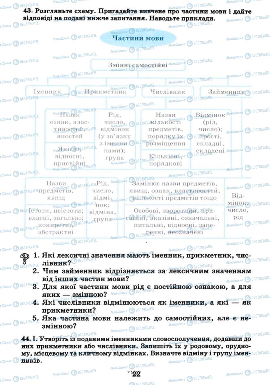 Учебники Укр мова 7 класс страница 22
