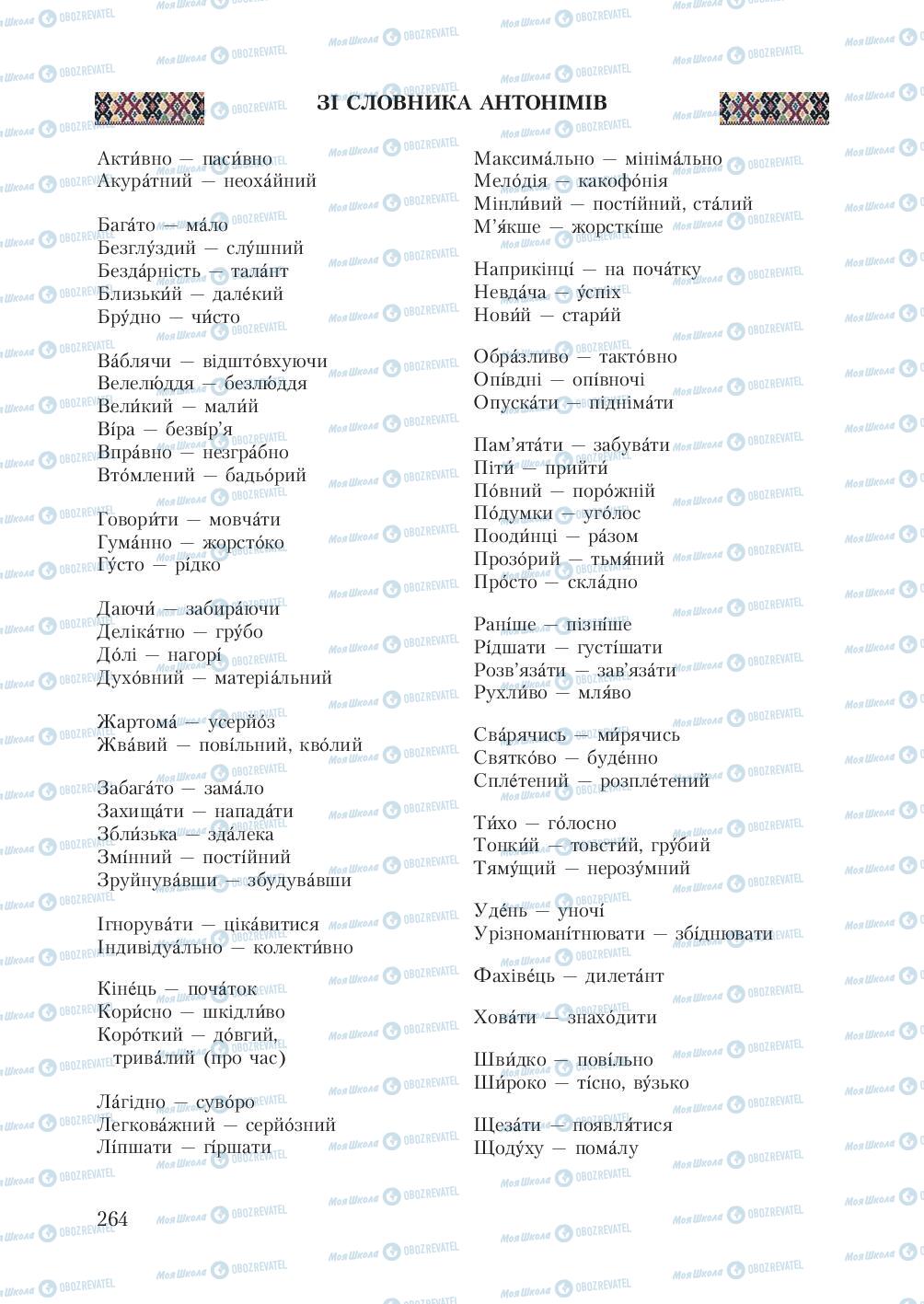 Підручники Українська мова 7 клас сторінка 264