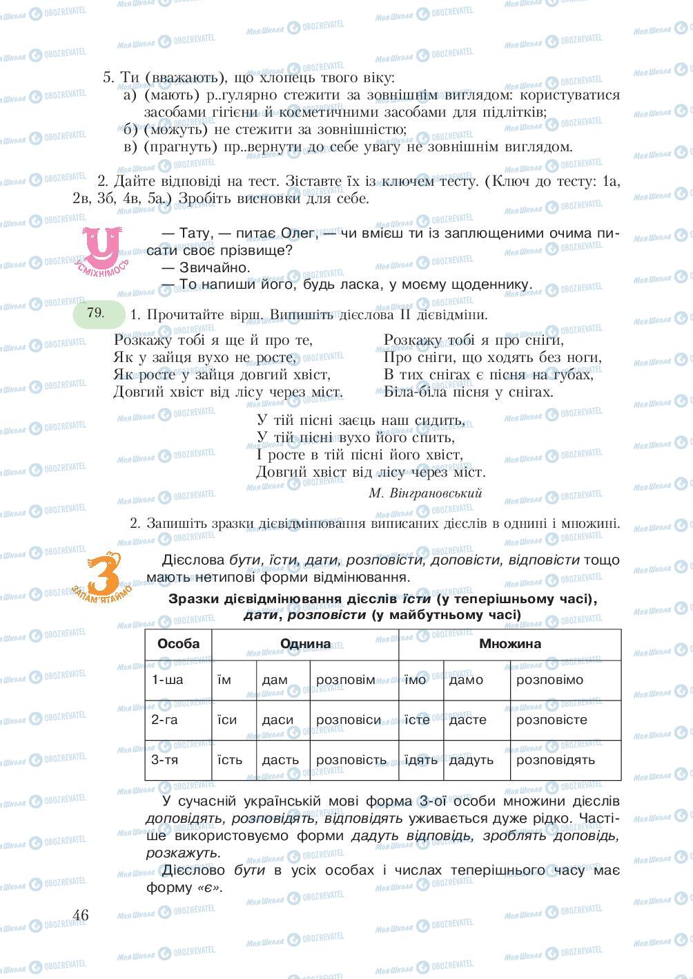 Підручники Українська мова 7 клас сторінка 46