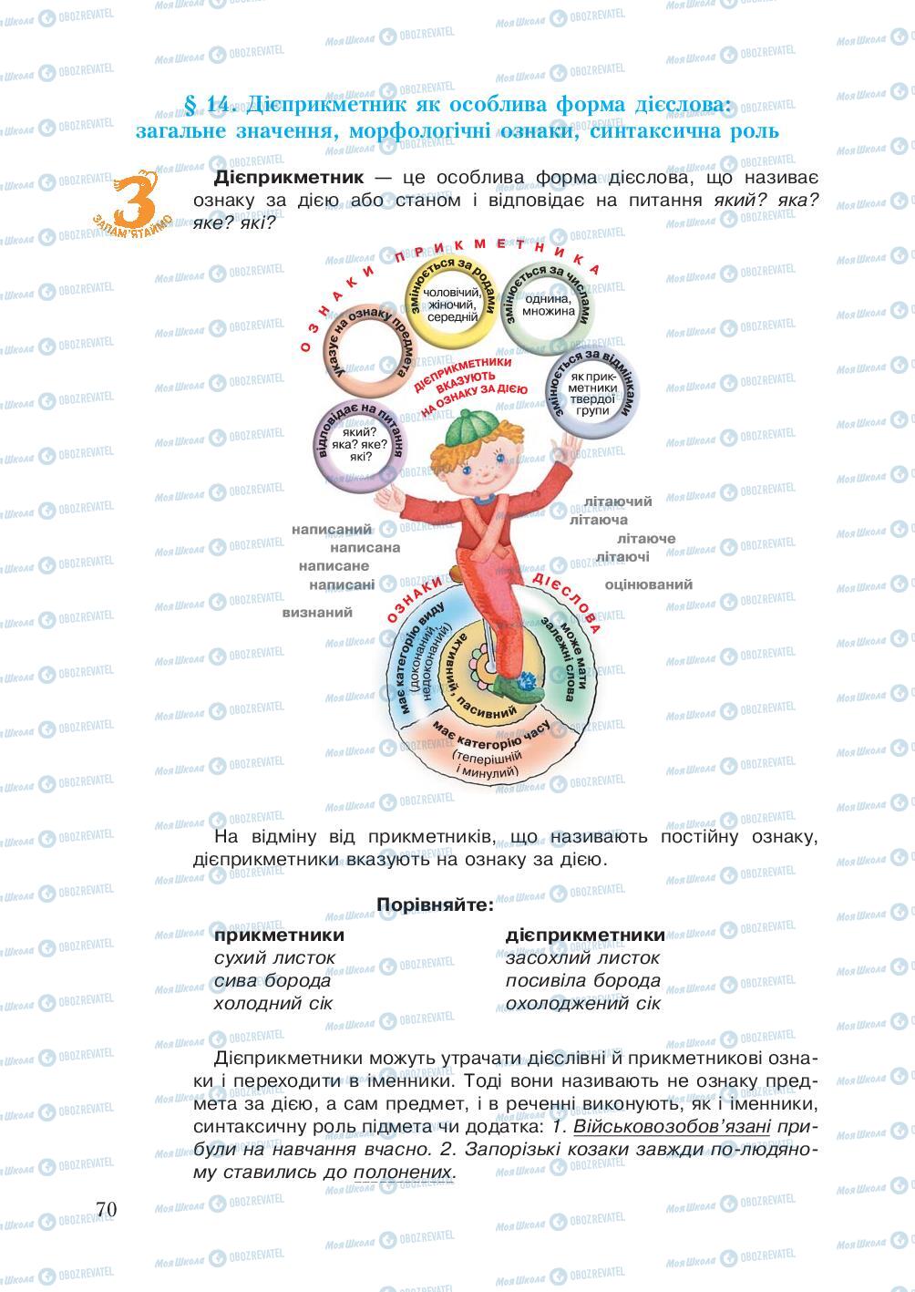 Учебники Укр мова 7 класс страница 70