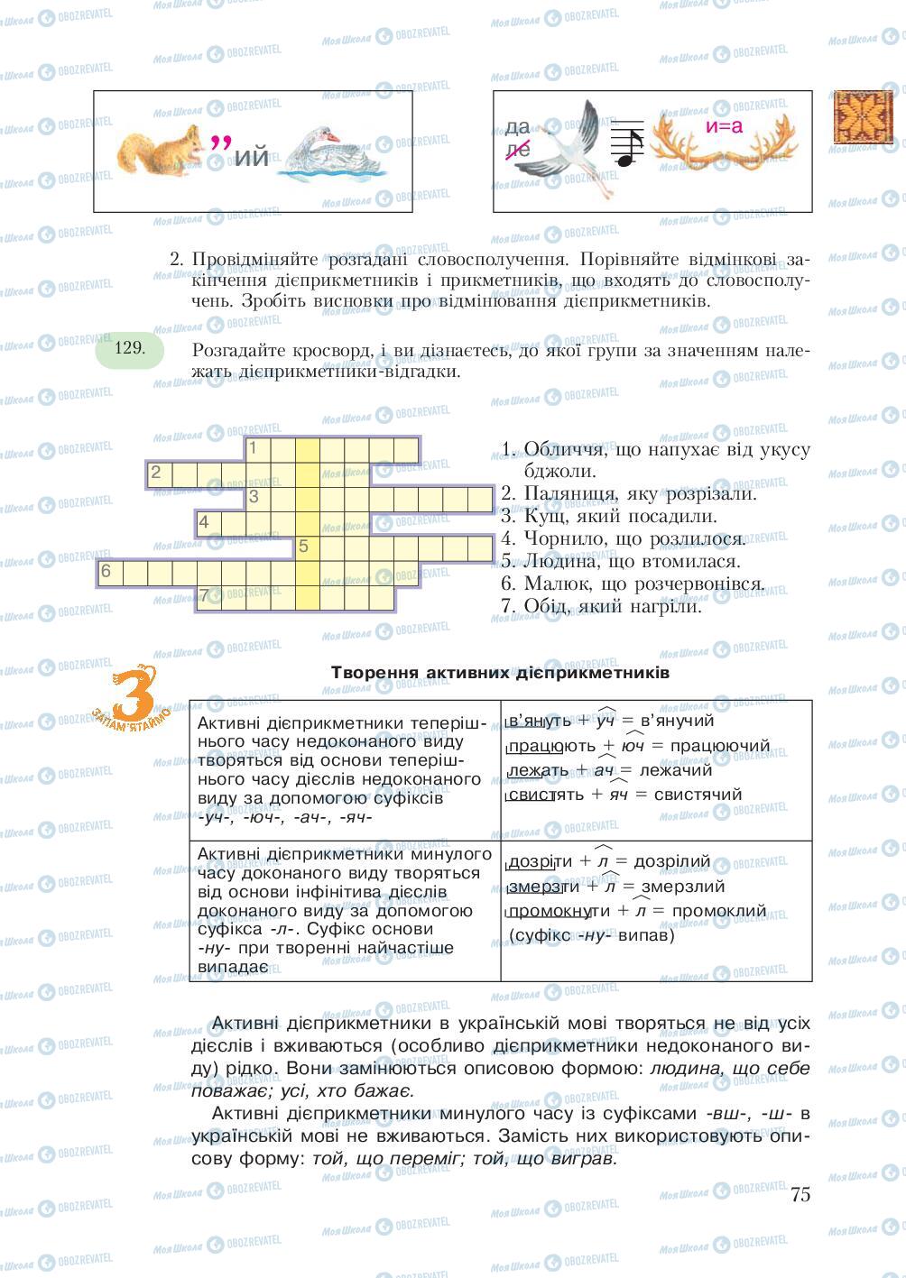 Учебники Укр мова 7 класс страница 75