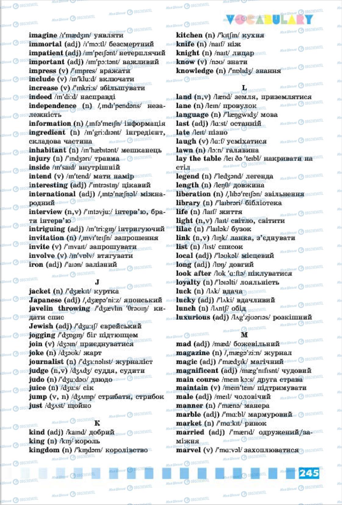 Підручники Англійська мова 7 клас сторінка 245
