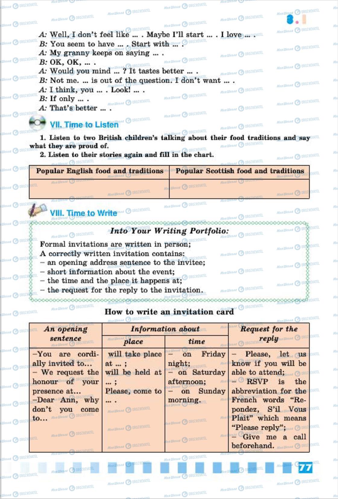Підручники Англійська мова 7 клас сторінка 77