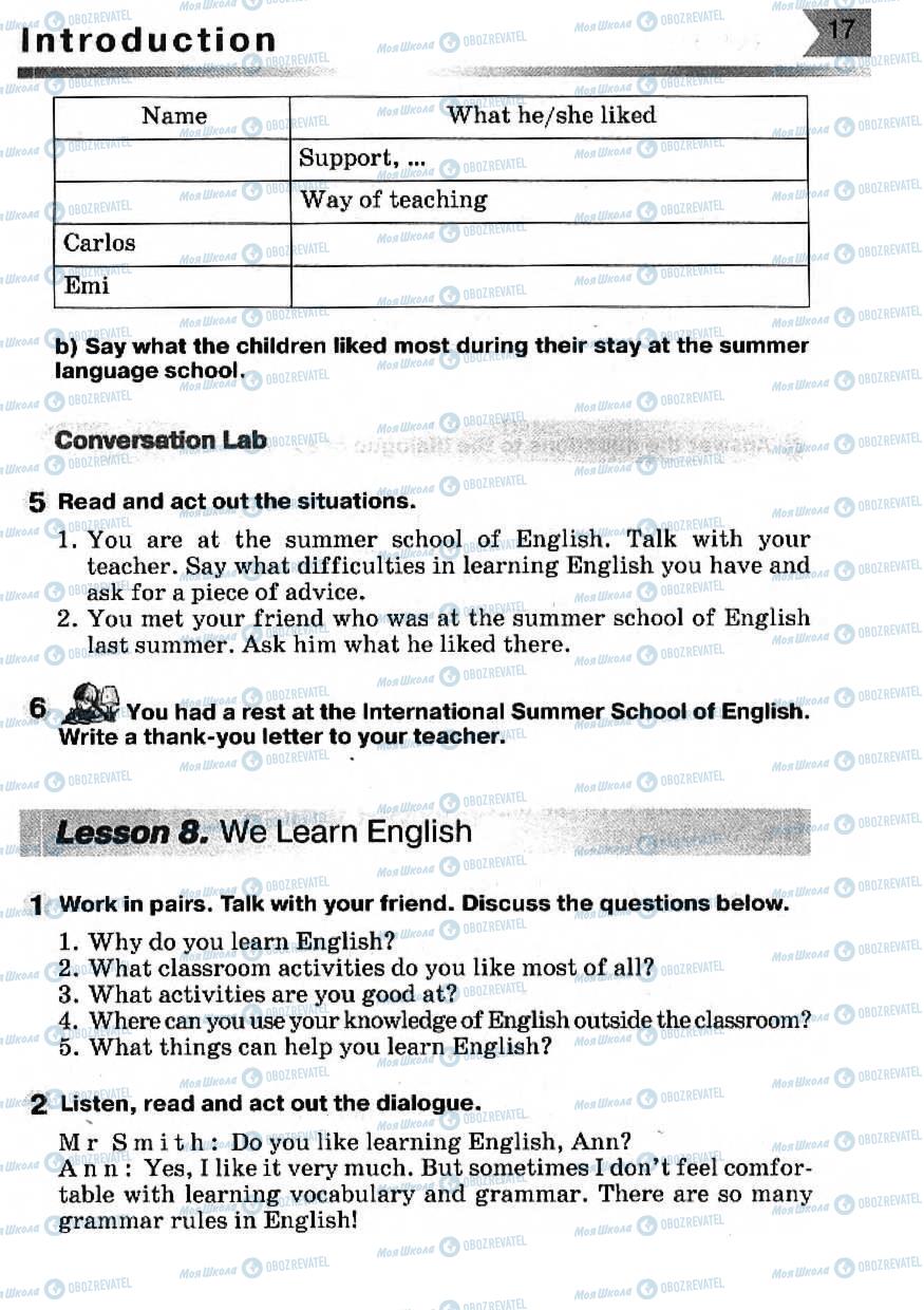 Підручники Англійська мова 7 клас сторінка 17
