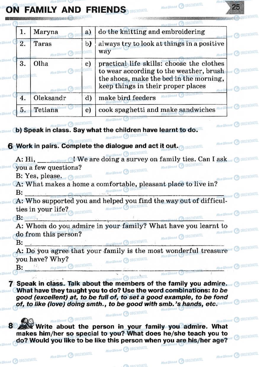 Підручники Англійська мова 7 клас сторінка 25