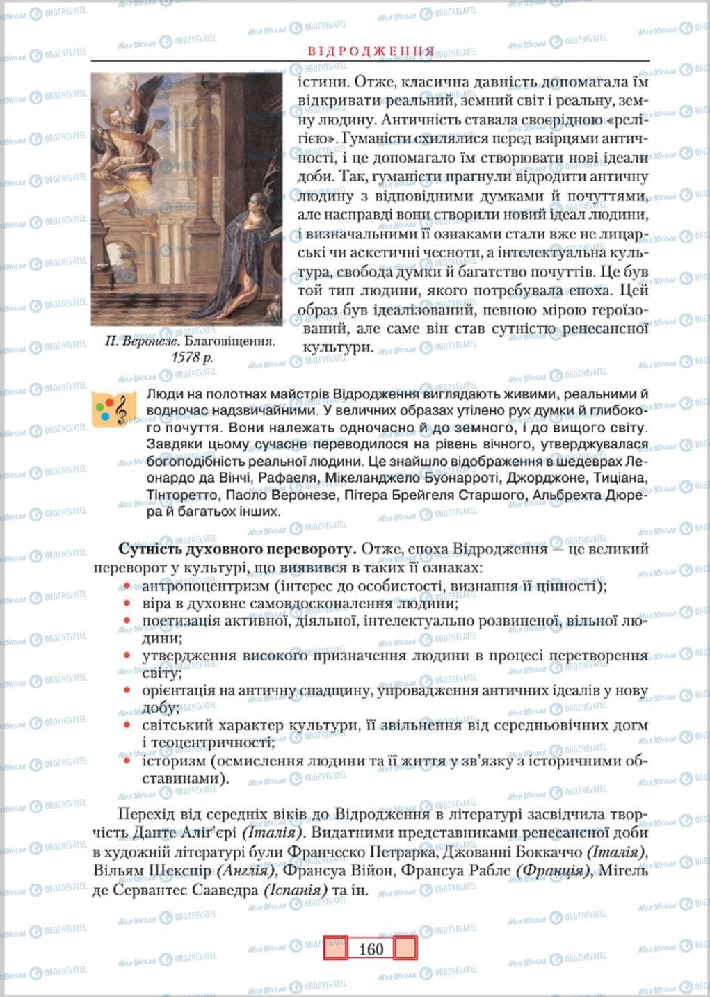 Підручники Зарубіжна література 8 клас сторінка 160