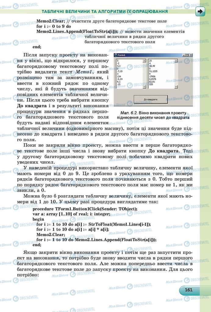 Підручники Інформатика 9 клас сторінка 161