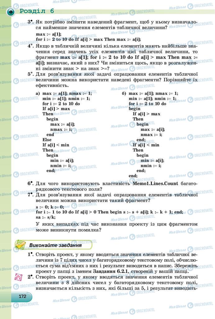 Підручники Інформатика 9 клас сторінка 172