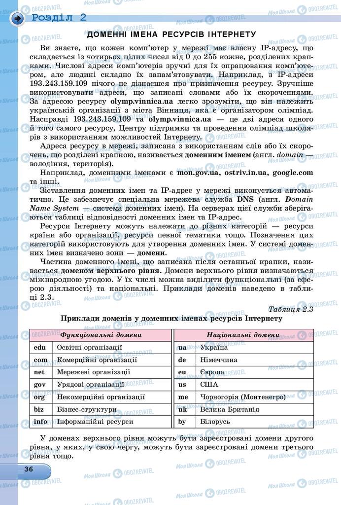 Підручники Інформатика 9 клас сторінка 36