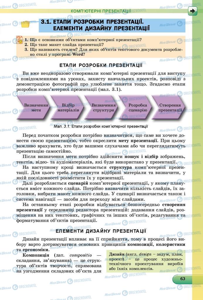 Підручники Інформатика 9 клас сторінка  63