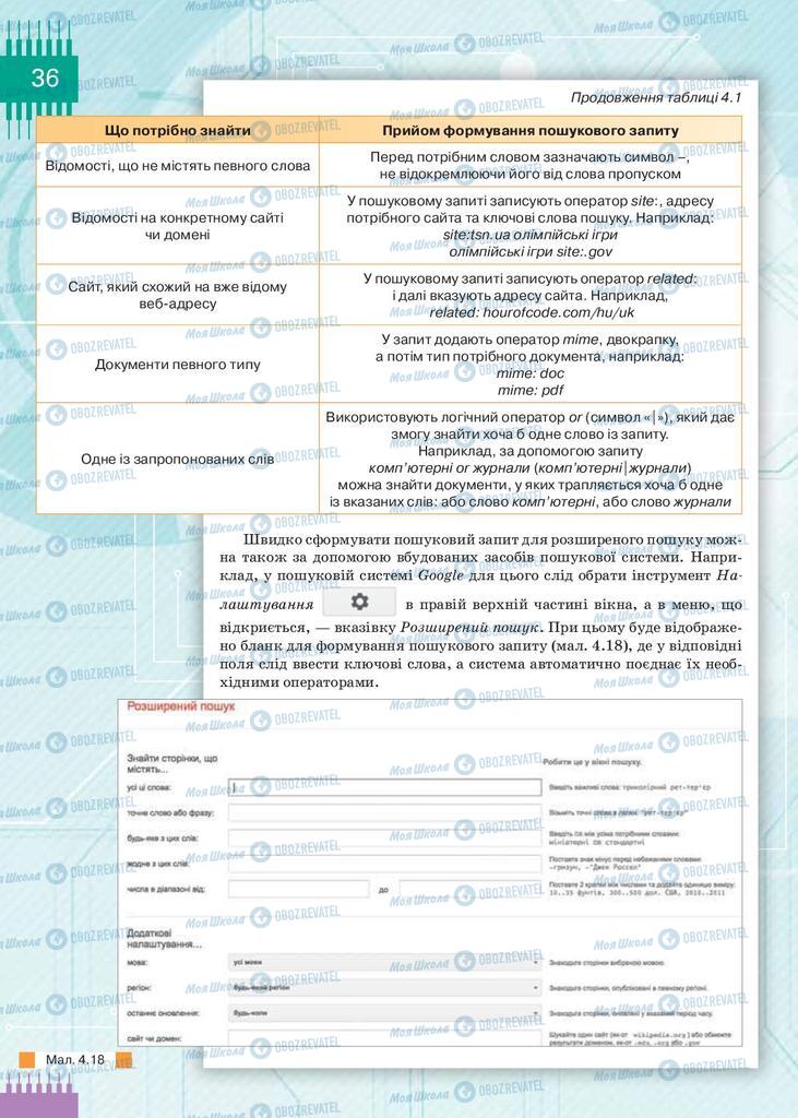 Підручники Інформатика 9 клас сторінка 36