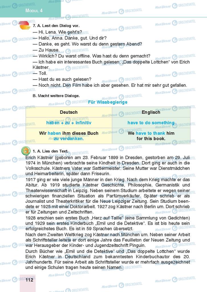 Підручники Німецька мова 9 клас сторінка 112