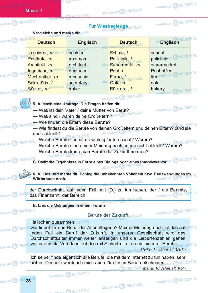 Підручники Німецька мова 9 клас сторінка 28
