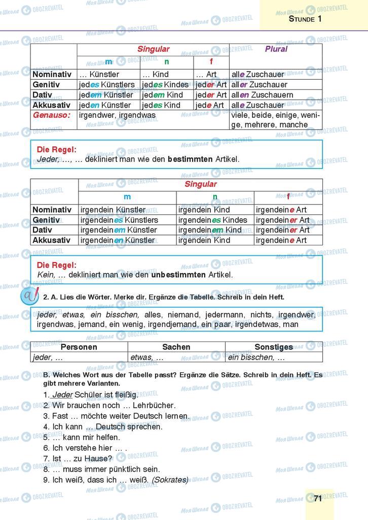 Учебники Немецкий язык 9 класс страница 71