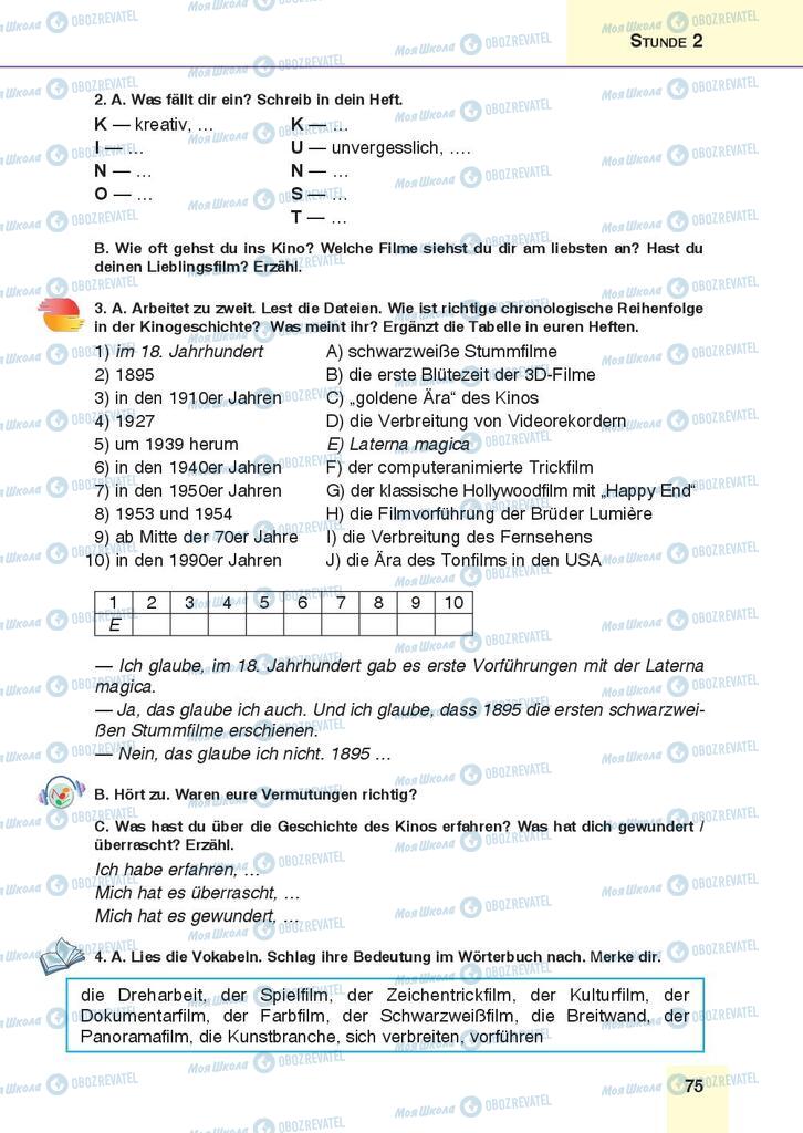 Підручники Німецька мова 9 клас сторінка 75