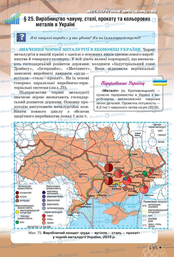 Підручники Географія 9 клас сторінка 135