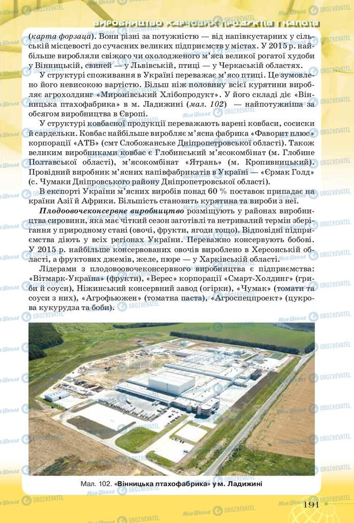 Підручники Географія 9 клас сторінка 191