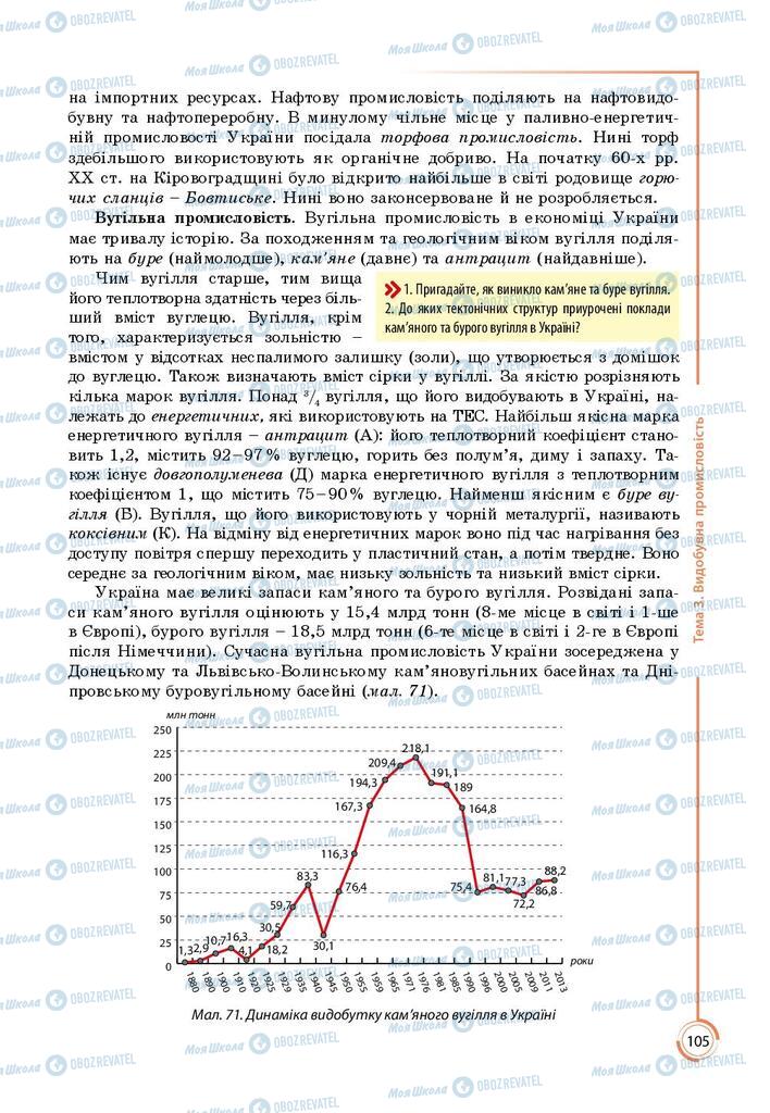 Підручники Географія 9 клас сторінка 105