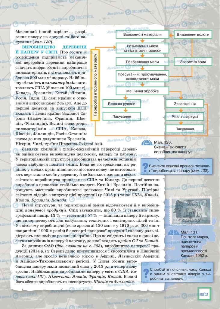 Підручники Географія 9 клас сторінка 123