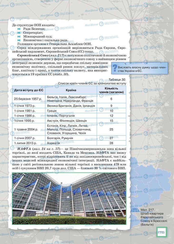 Підручники Географія 9 клас сторінка 175