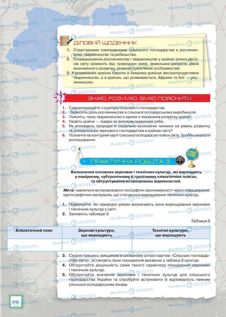 Підручники Географія 9 клас сторінка 52