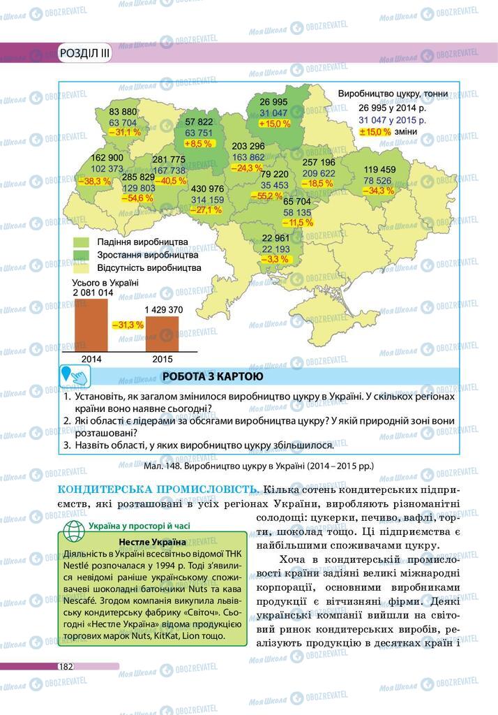 Підручники Географія 9 клас сторінка 182