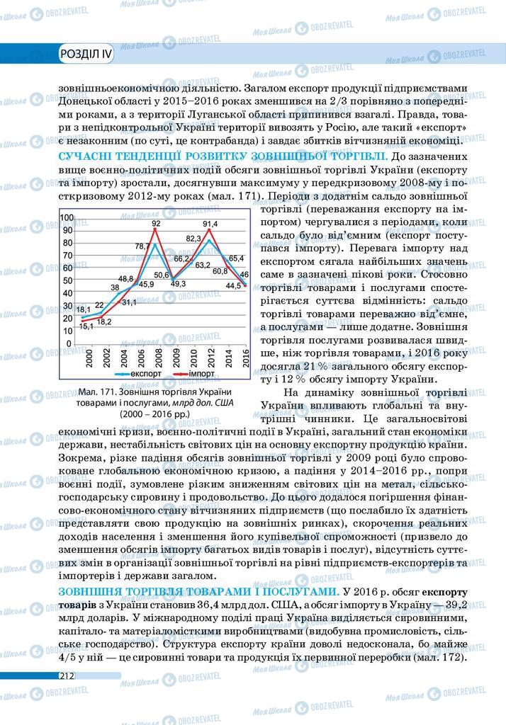 Підручники Географія 9 клас сторінка 212