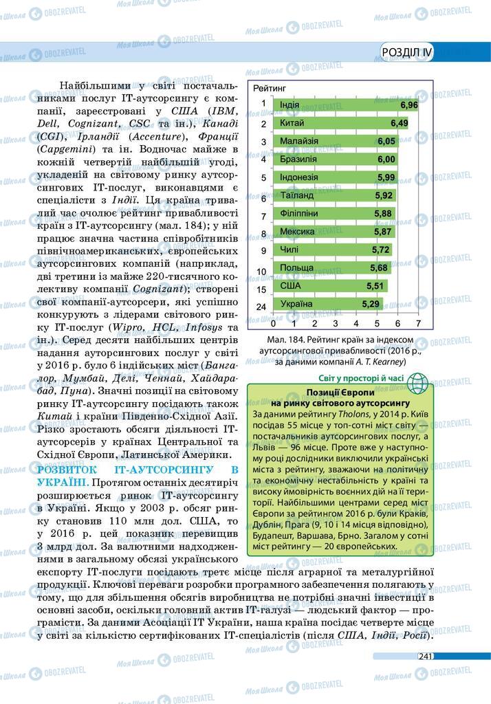 Підручники Географія 9 клас сторінка 241