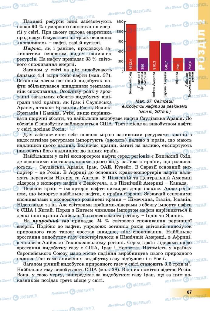 Підручники Географія 9 клас сторінка 87