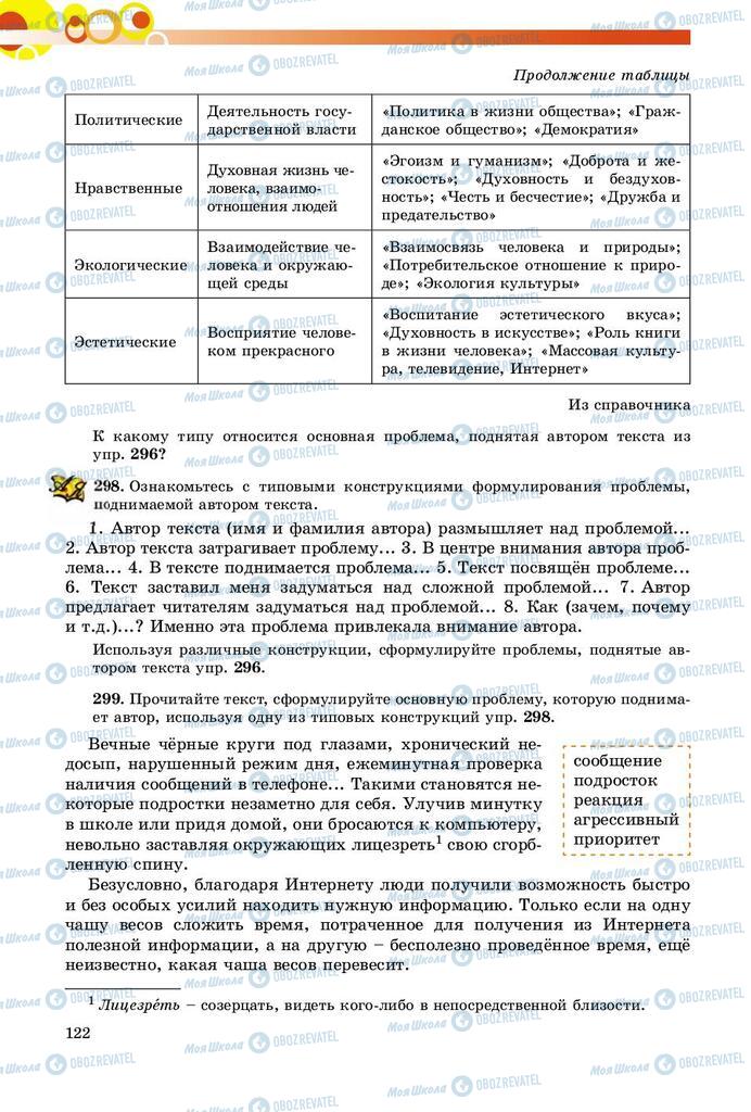 Підручники Російська мова 9 клас сторінка 122